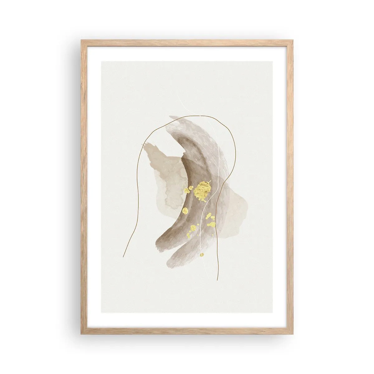 Plagát v ráme zo svetlého duba - Vesmírna bytosť - 50x70 cm