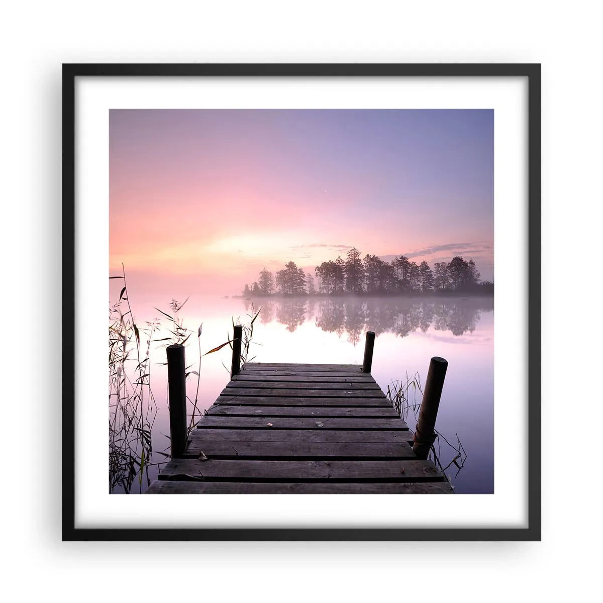 Plagát v čiernom ráme - Z ľaliovej hmly… - 50x50 cm