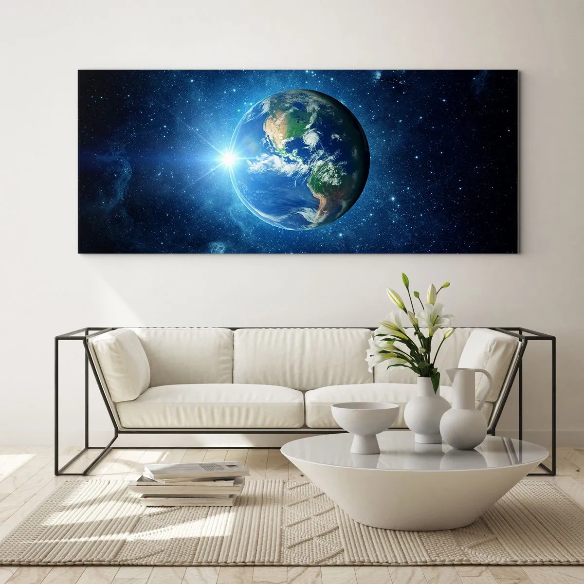 Obraz na skle - Sme v nebi - 100x40 cm