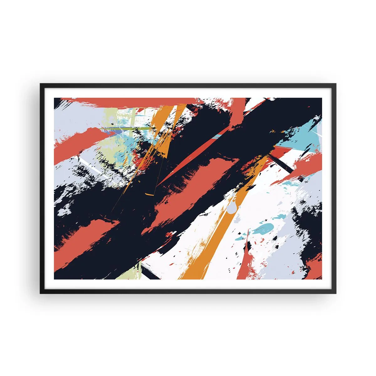 Plagát v čiernom ráme - Dynamická kompozícia - 100x70 cm