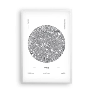 Plagát v bielom ráme - Anatómia Paríža - 61x91 cm