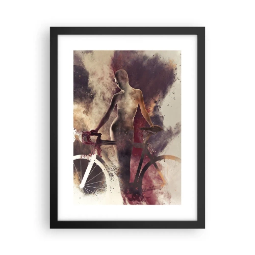 Plagát v čiernom ráme - Cyklistická duša v mramorových tvaroch - 30x40 cm