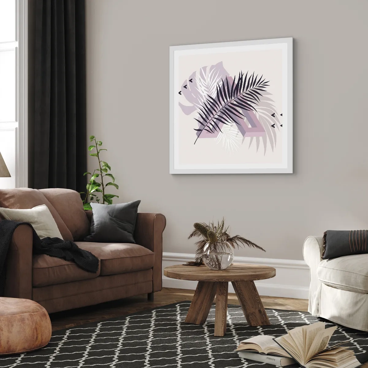 Plagát v bielom ráme - Tieň tieňa - 30x30 cm