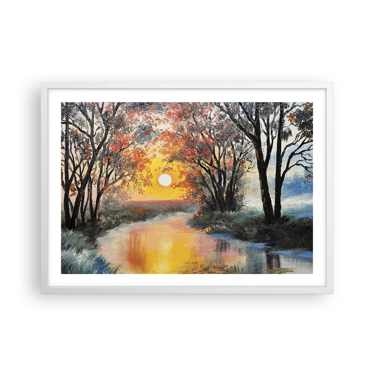 Plagát v bielom ráme - Jesenný nádych - 70x50 cm