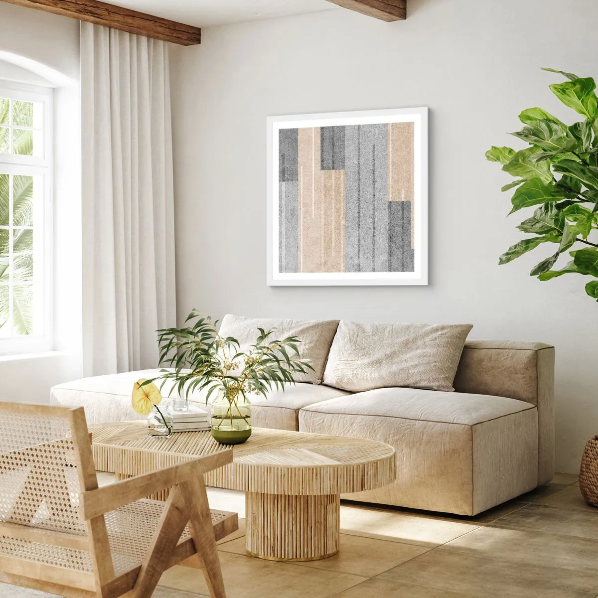 Plagát v bielom ráme - Kompozícia: drž sa - 50x50 cm