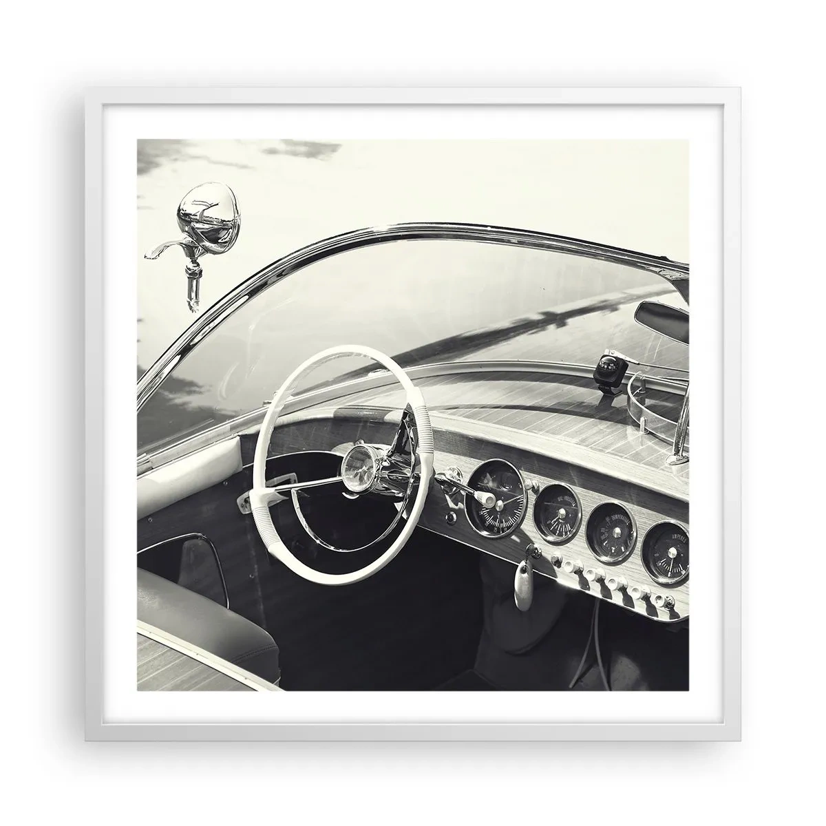 Plagát v bielom ráme - Počasie pre bohatých - 60x60 cm