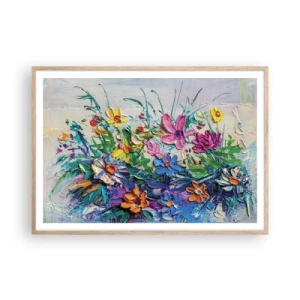 Plagát v ráme zo svetlého duba - Vôbec nie zátišie - 100x70 cm
