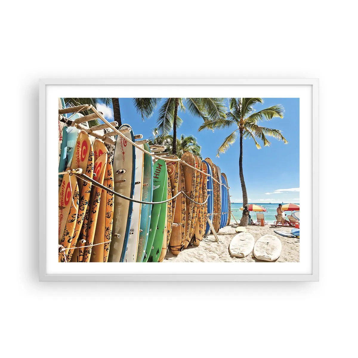 Plagát v bielom ráme - Slnečná zábava - 70x50 cm