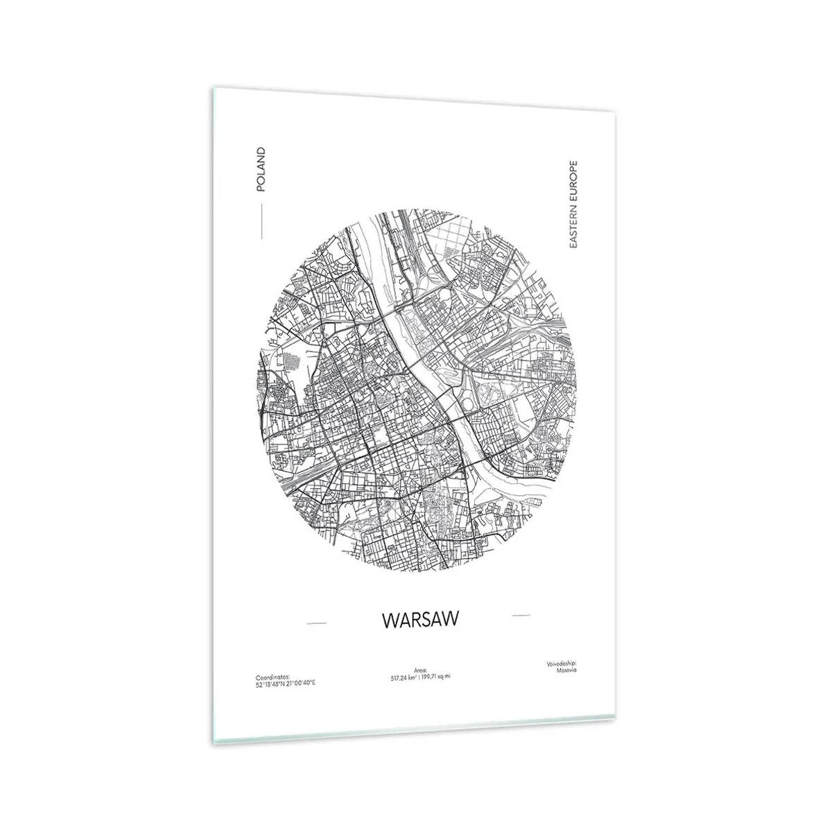 Obraz na skle - Anatómia Varšavy - 80x120 cm