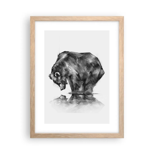 Plagát v ráme zo svetlého duba - Je príjemné sa stretnúť s niekým blízkym - 30x40 cm