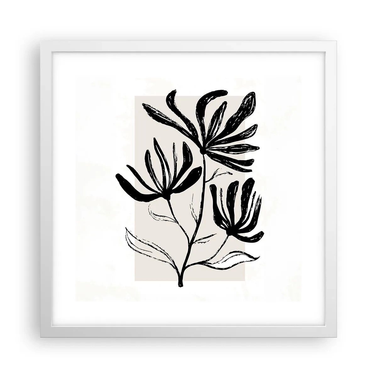 Plagát v bielom ráme - Náčrtok pre herbár - 40x40 cm