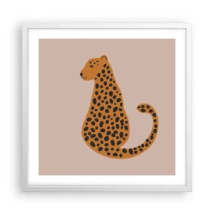 Plagát v bielom ráme - Leopardný vzor je v móde - 50x50 cm