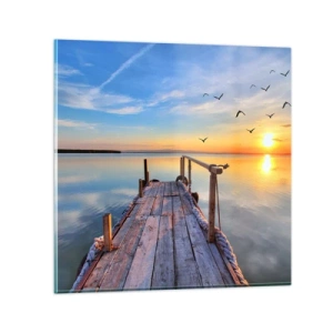 Obraz na skle - Ísť pred seba smerom k slnku - 30x30 cm