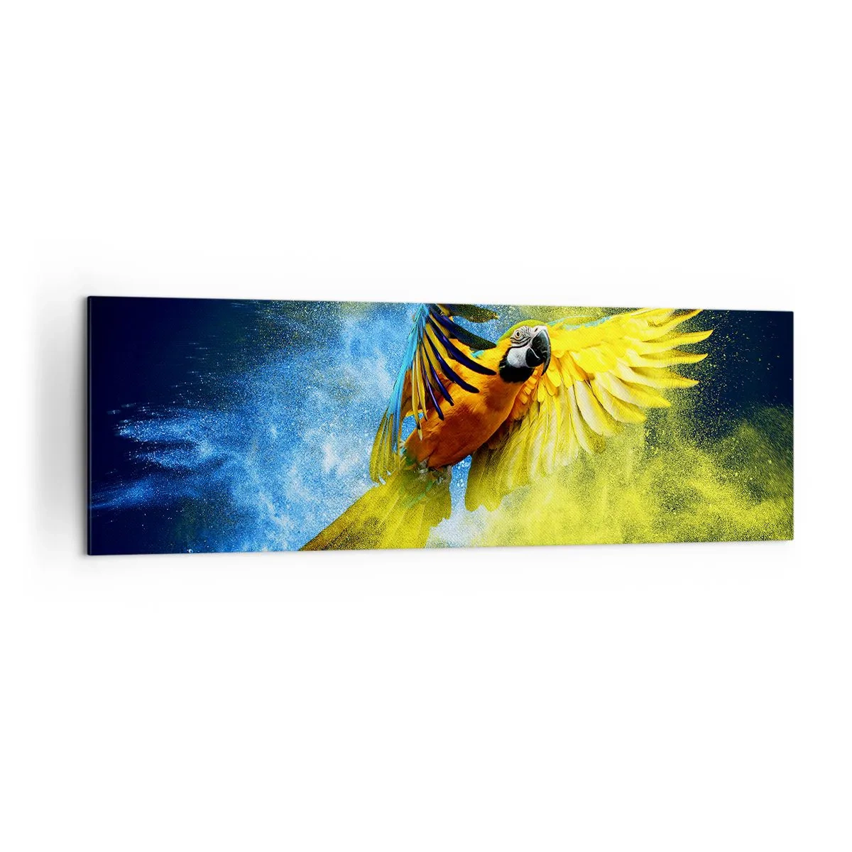 Obraz na plátne - V modro-zlatom prachu - 160x50 cm