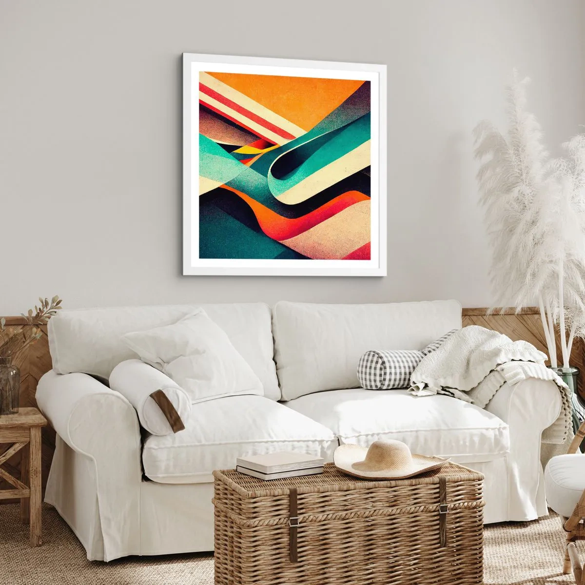 Plagát v bielom ráme - Intenzívna kompozícia - 60x60 cm