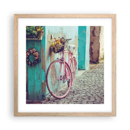 Plagát v ráme zo svetlého duba - Hneď sa vrátim - 40x40 cm