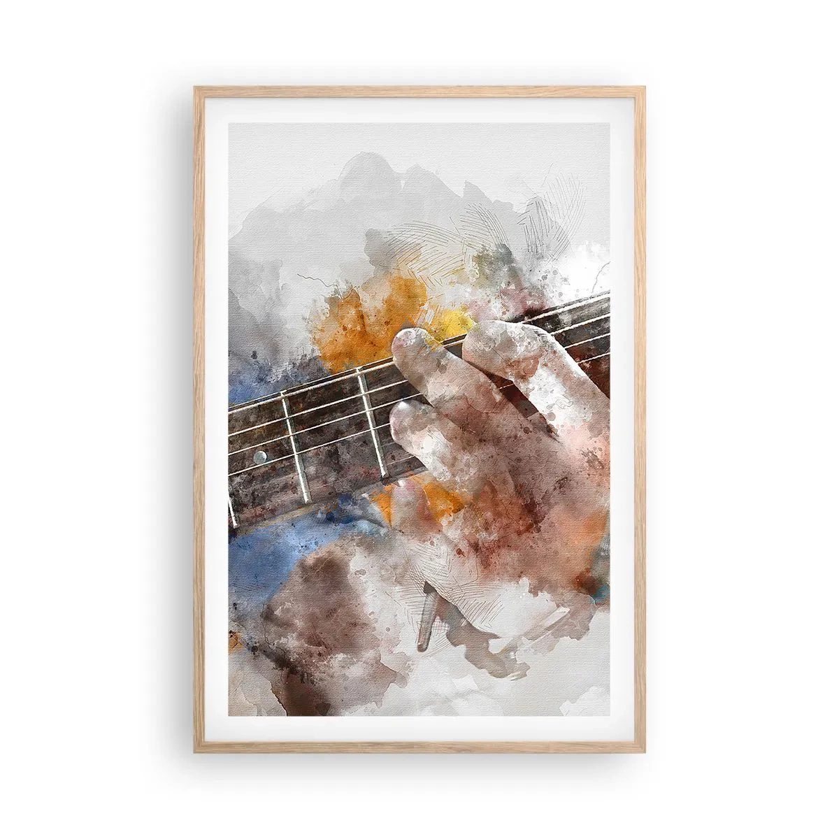 Plagát v ráme zo svetlého duba - Poézia medzi strunami - 61x91 cm