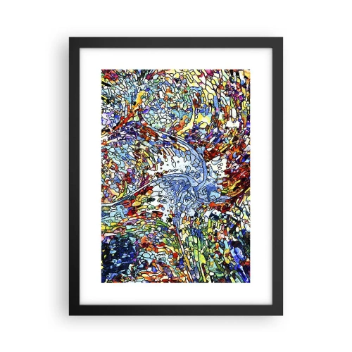 Plagát v čiernom ráme - Vitráž s kvapkami - 30x40 cm