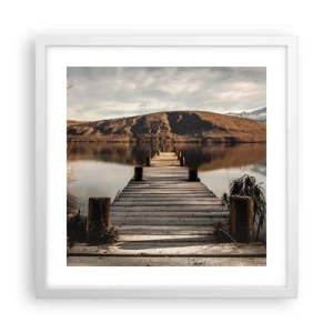 Plagát v bielom ráme - Krajina v tichu - 40x40 cm
