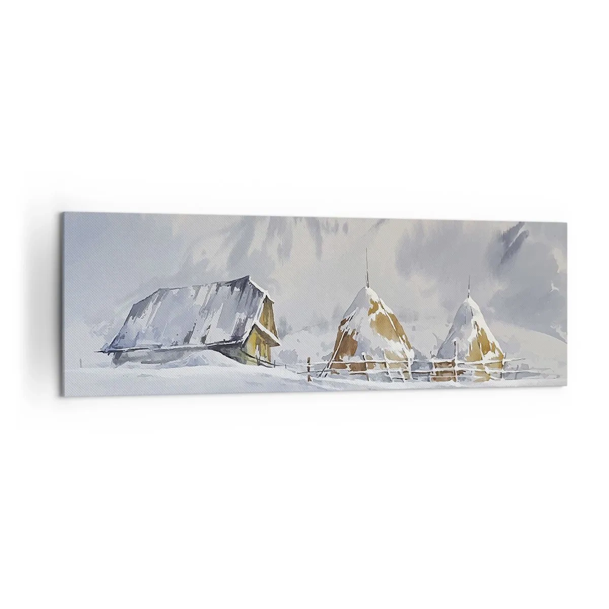 Obraz na plátne - V zasneženom údolí - 160x50 cm