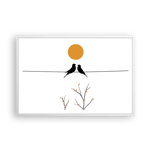 Plagát v bielom ráme - Slávičí večer - 91x61 cm
