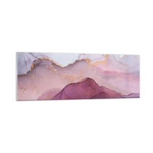 Obraz na skle - Fialové a ľalové vlny - 90x30 cm