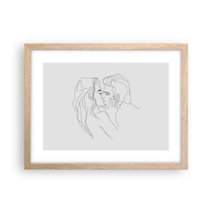 Plagát v ráme zo svetlého duba - Jedným ťahom - 40x30 cm