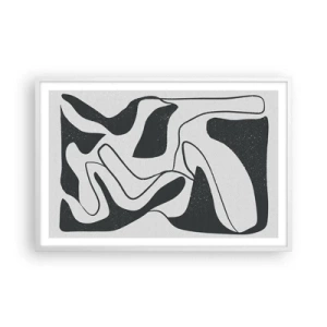 Plagát v bielom ráme - Abstraktná hra v labyrinte - 91x61 cm