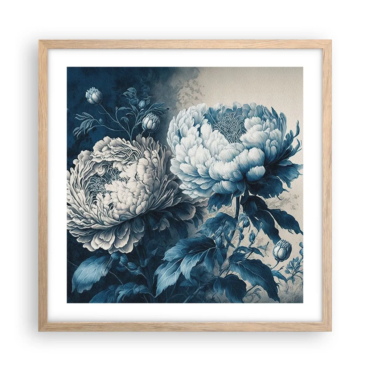 Plagát v ráme zo svetlého duba - Zhodný pár - 50x50 cm