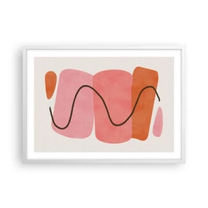 Plagát v bielom ráme - Jemný pohyb foriem - 70x50 cm