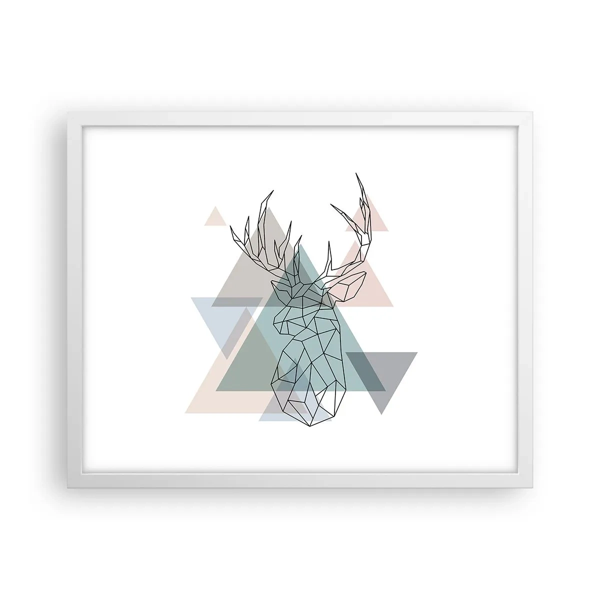 Plagát v bielom ráme - V geometrickom lese - 50x40 cm
