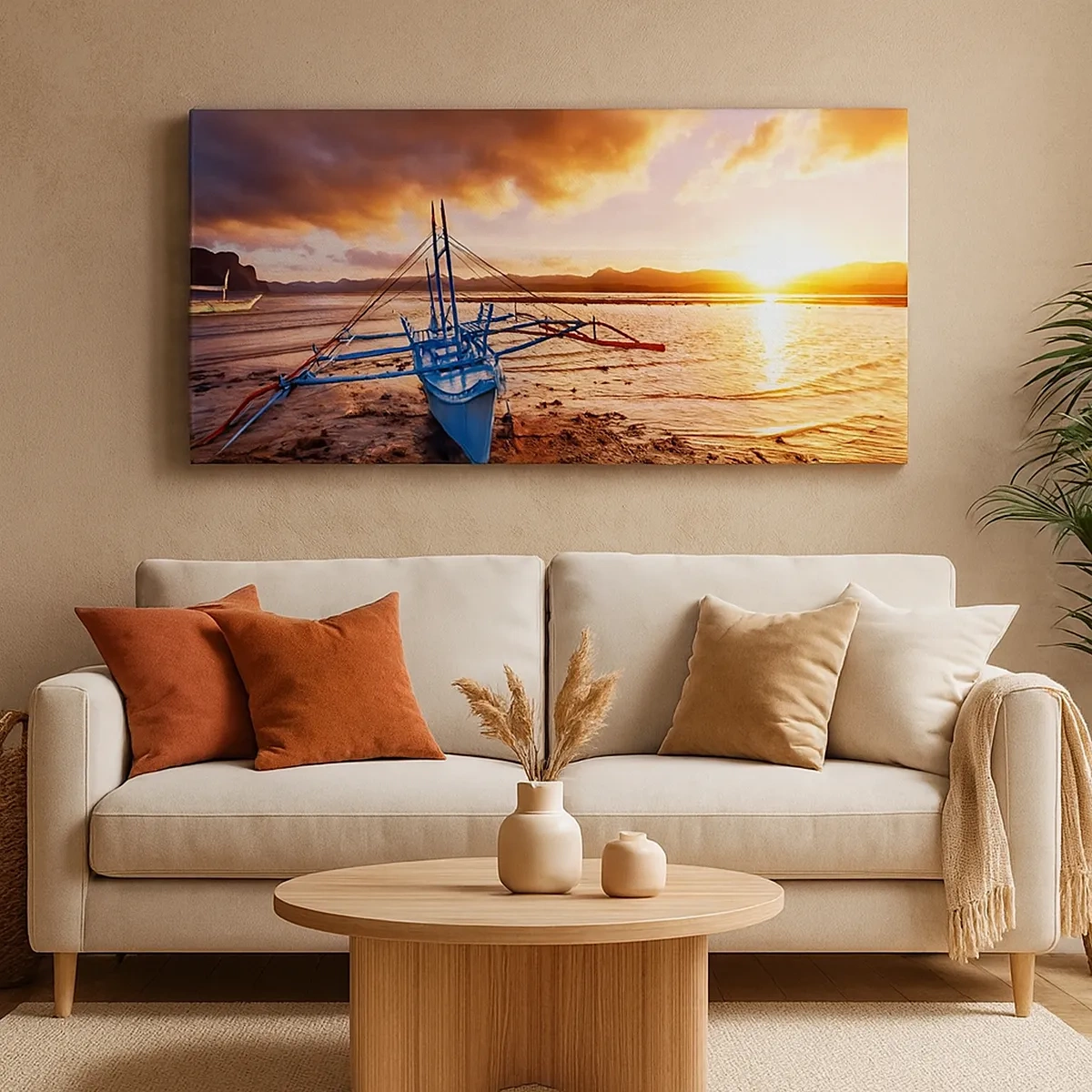 Obraz na plátne - Po celom dni sa natiahnuť na piesku - 30x30 cm