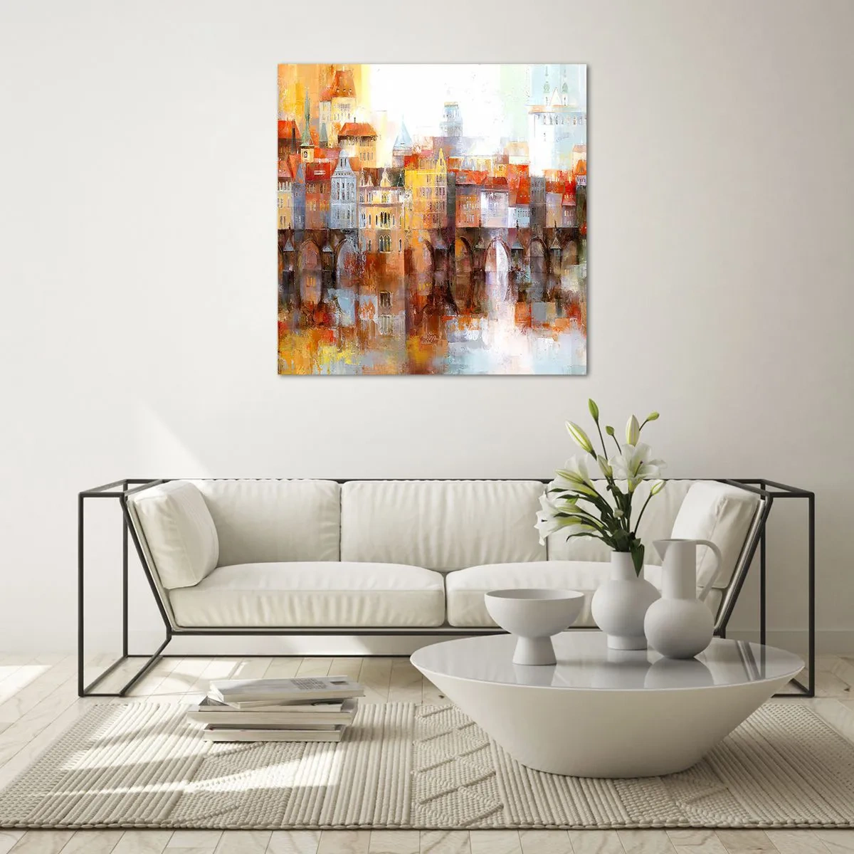 Obraz na skle - Pod mostom je tiež krásne - 60x60 cm