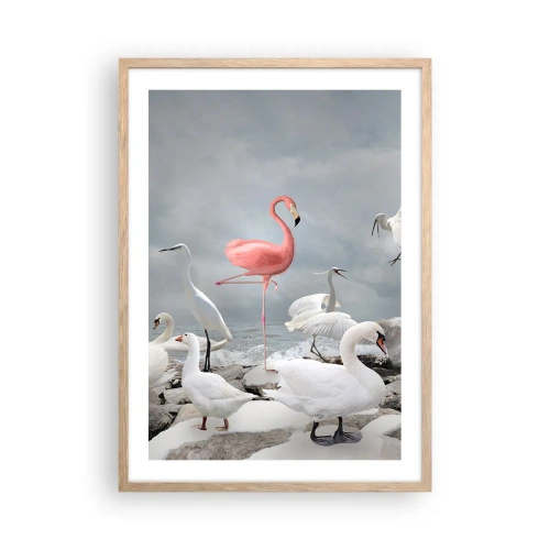 Plagát v ráme zo svetlého duba - Kde som sa tu vzal? - 50x70 cm