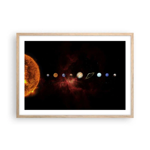 Plagát v ráme zo svetlého duba - Naša štvrť - 70x50 cm