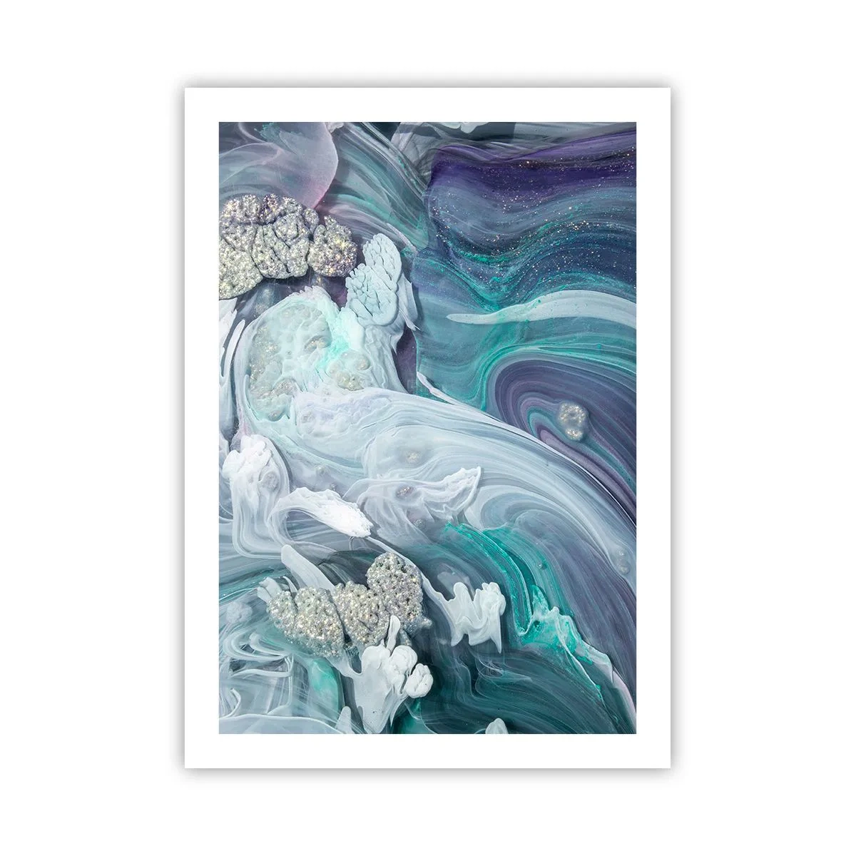 Plagát - Prúdy modrej - 50x70 cm