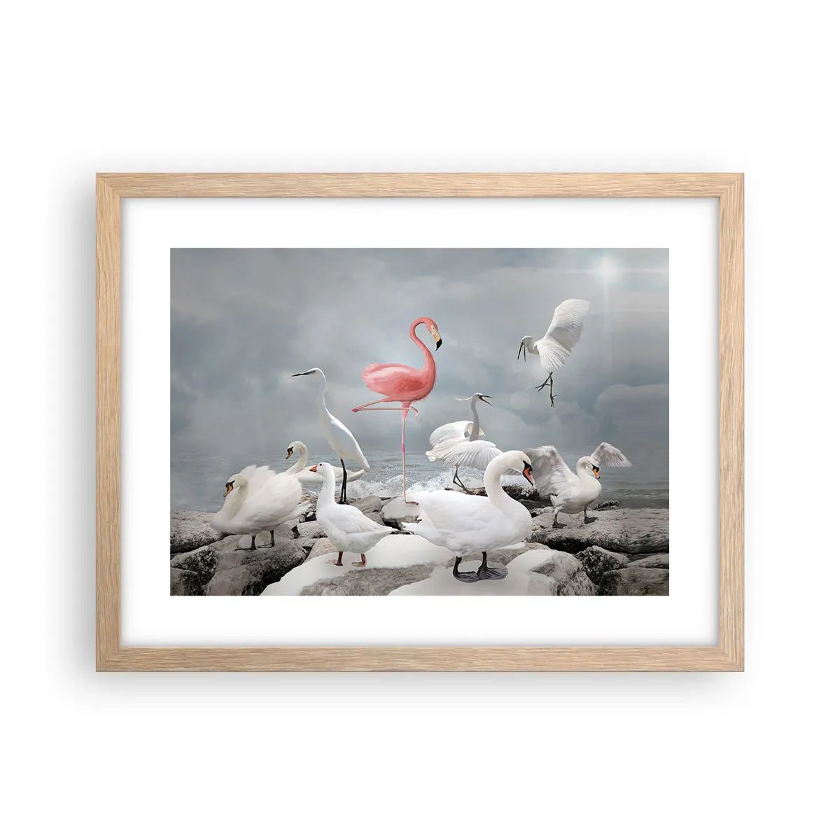 Plagát v ráme zo svetlého duba - Kde som sa tu vzal? - 40x30 cm