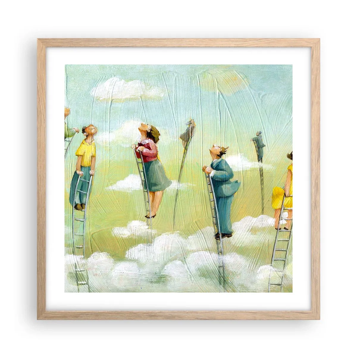 Plagát v ráme zo svetlého duba - Za svojim snom - 50x50 cm