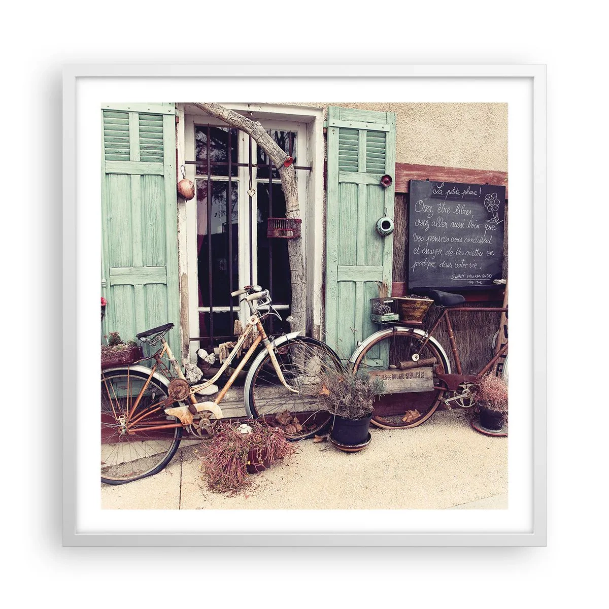 Plagát v bielom ráme - Nech žije provincia - 60x60 cm