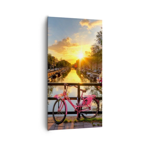 Obraz na plátne - Jarné ráno v Amsterdame - 65x120 cm