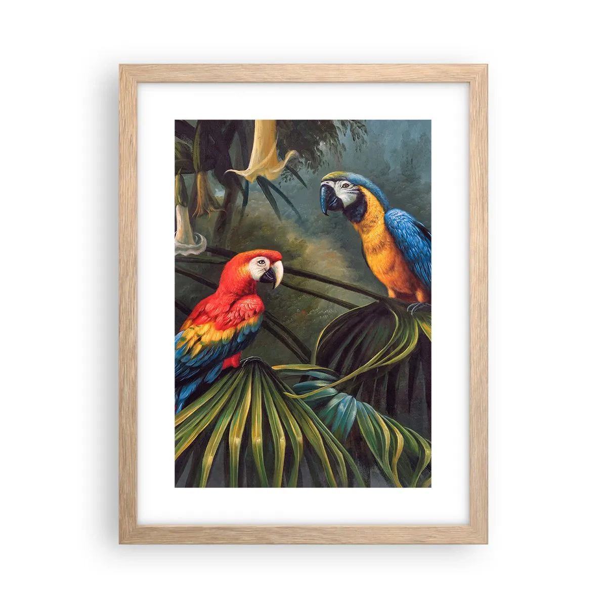 Plagát v ráme zo svetlého duba - Romantizmus v trópoch - 30x40 cm