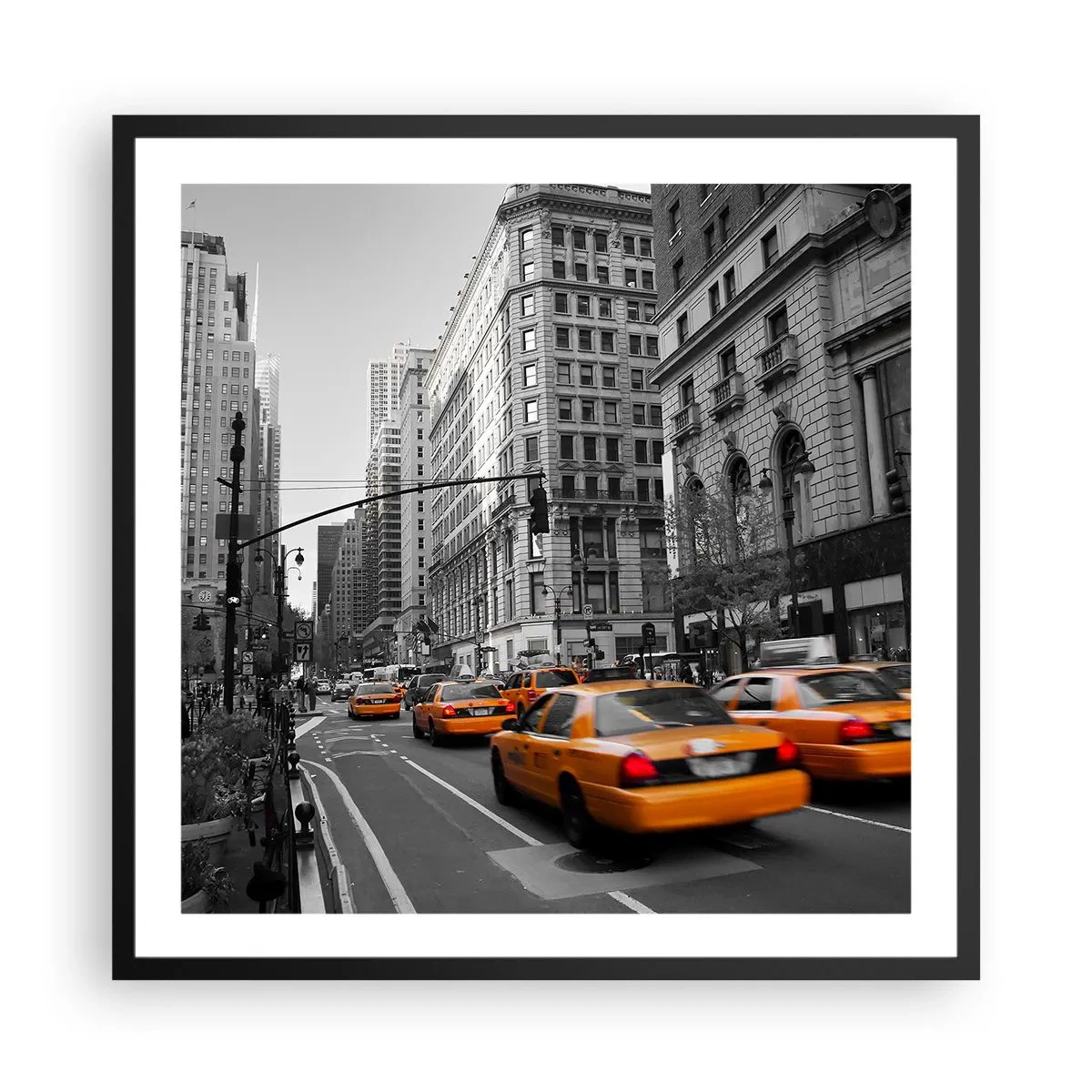 Plagát v čiernom ráme - Slnko veľkomesta - 60x60 cm