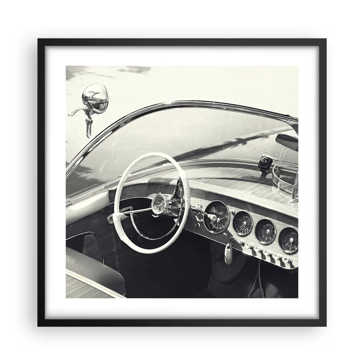 Plagát v čiernom ráme - Počasie pre bohatých - 50x50 cm