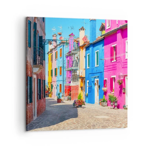 Obraz na plátne - Mestečko „Pod papagájmi“ - 60x60 cm