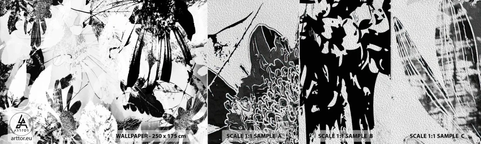 Vzorka fototapety Premium Sand - Jeseň v negatíve - Abstrakcia, Kvety, Grafika - 100x30 cm