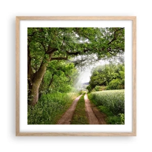 Plagát v ráme zo svetlého duba - Et in Arcadia ego - 50x50 cm