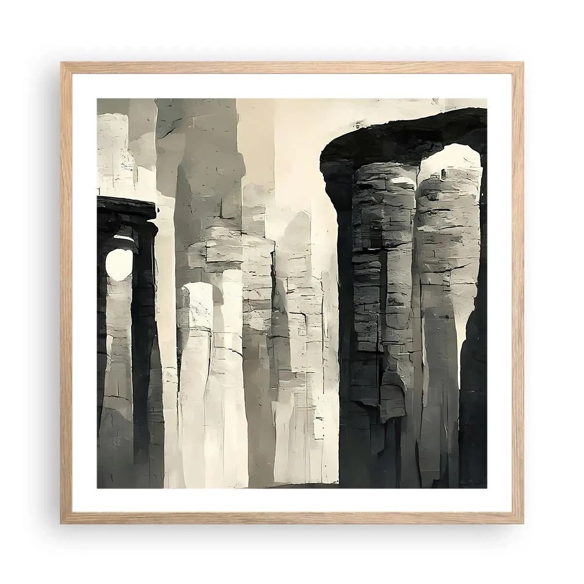 Plagát v ráme zo svetlého duba - Majestátnosť starožitnosti - 60x60 cm