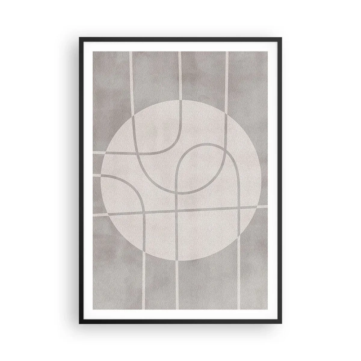 Plagát v čiernom ráme - Kruhovo a priamo - 70x100 cm