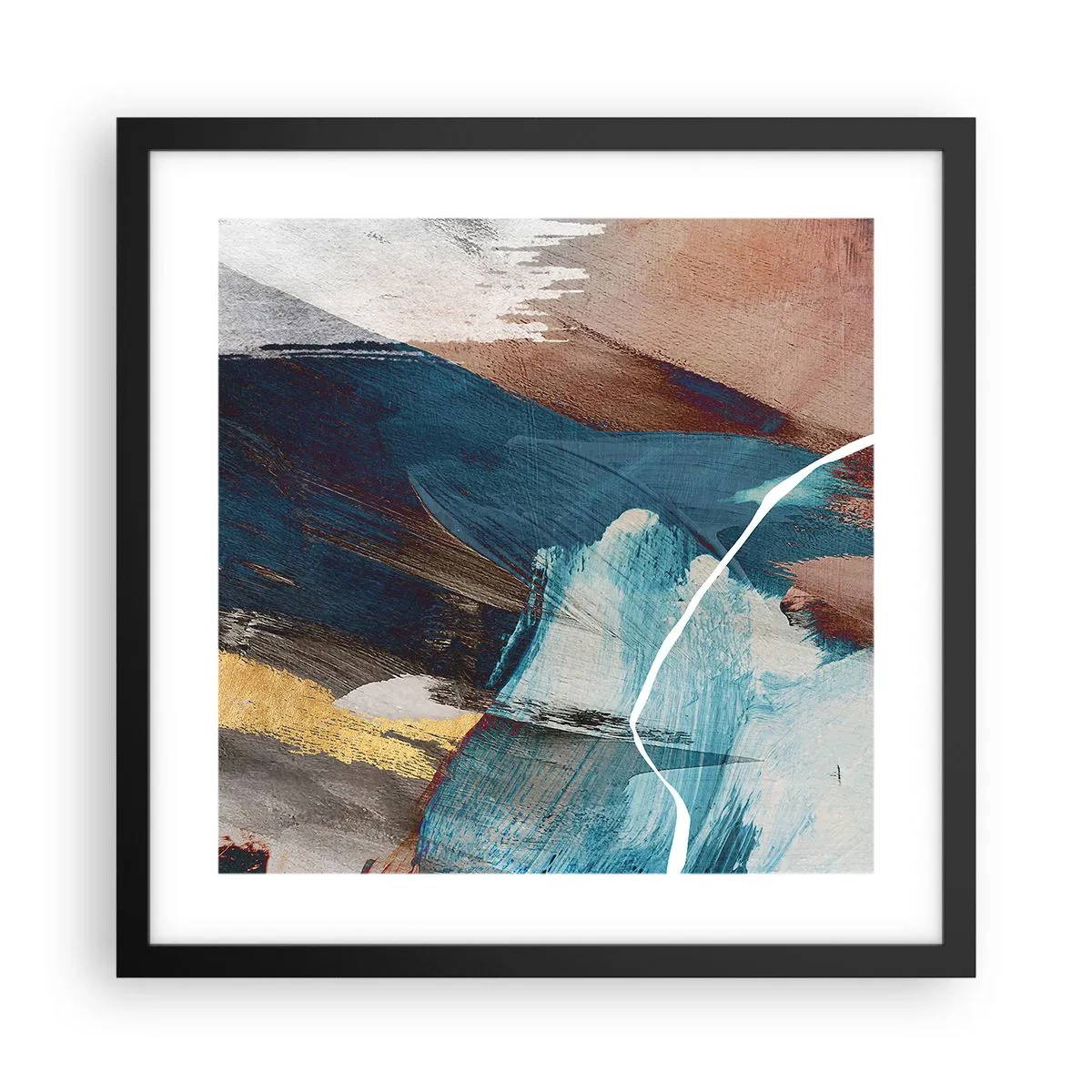 Plagát v čiernom ráme - Na plno a s energiou - 40x40 cm