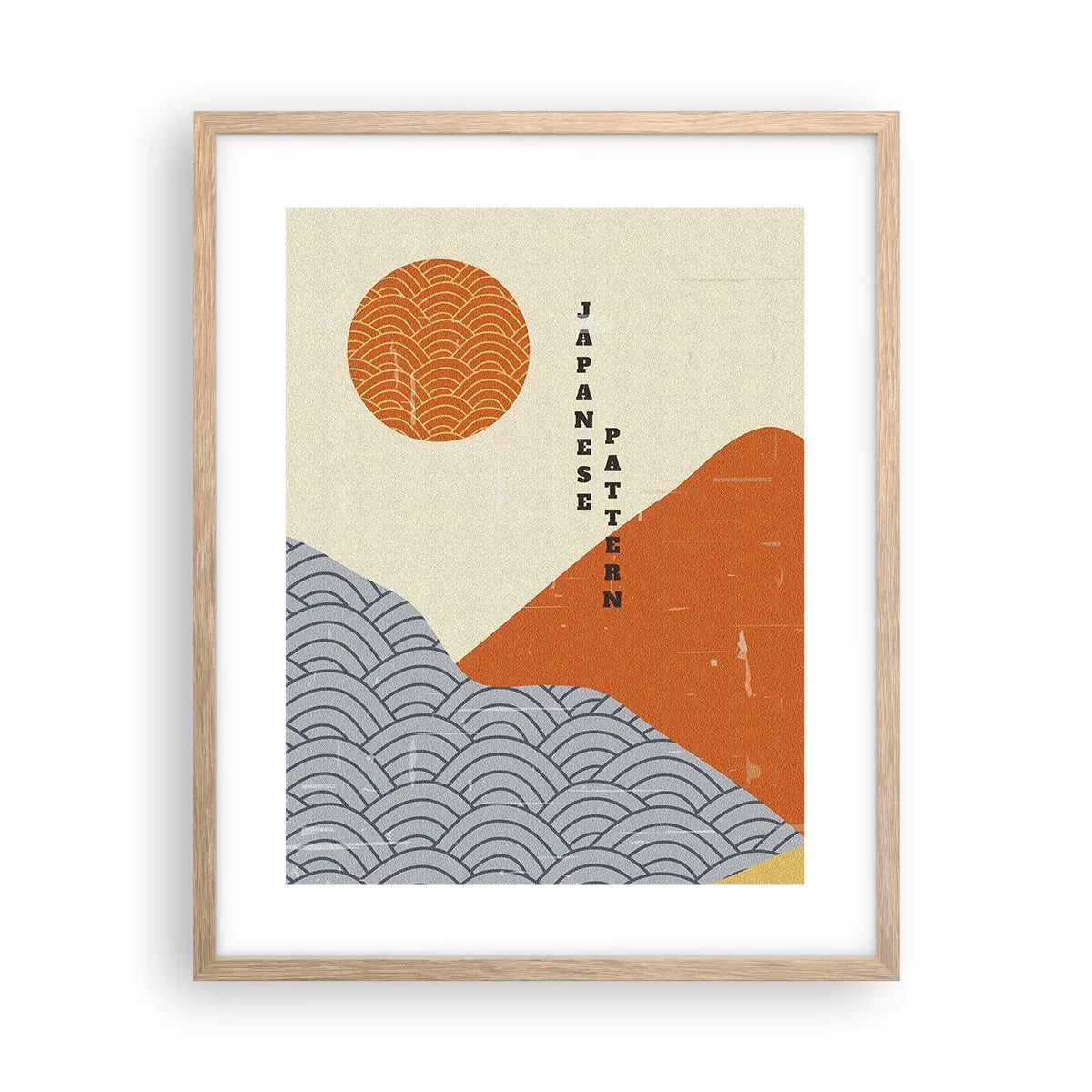 Plagát v ráme zo svetlého duba - V japonskom duchu - 40x50 cm